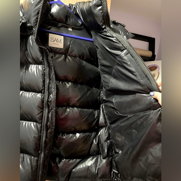SAM Black Down Parka. Size M - Picture 7 of 14
